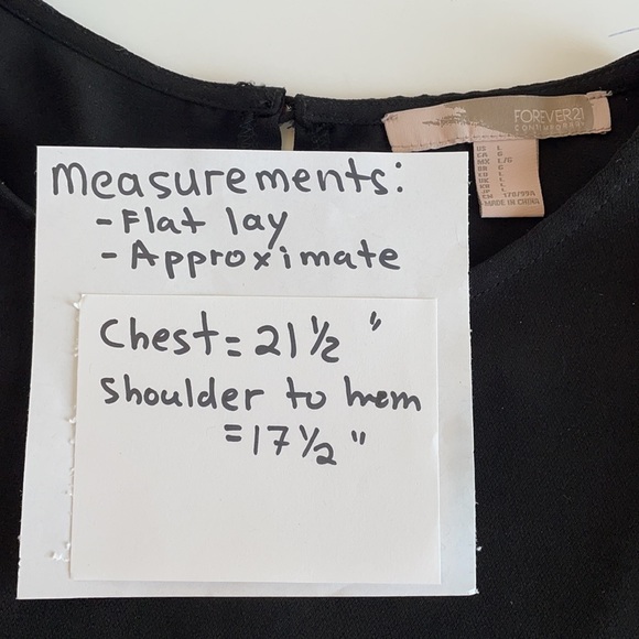 FOREVER 21 black long sleeve top, size L - Picture 6 of 6